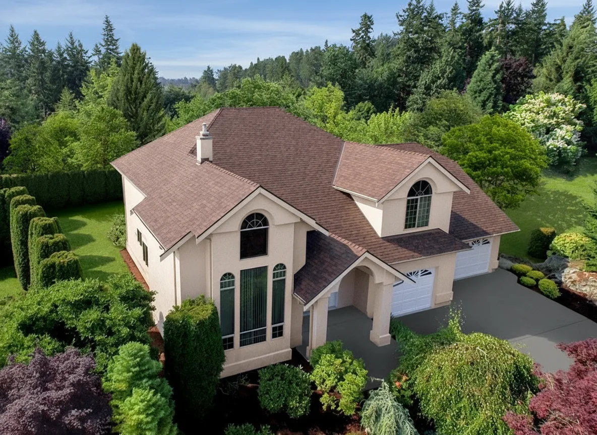 Beige house with Brown roof using Legacy Antique Brown