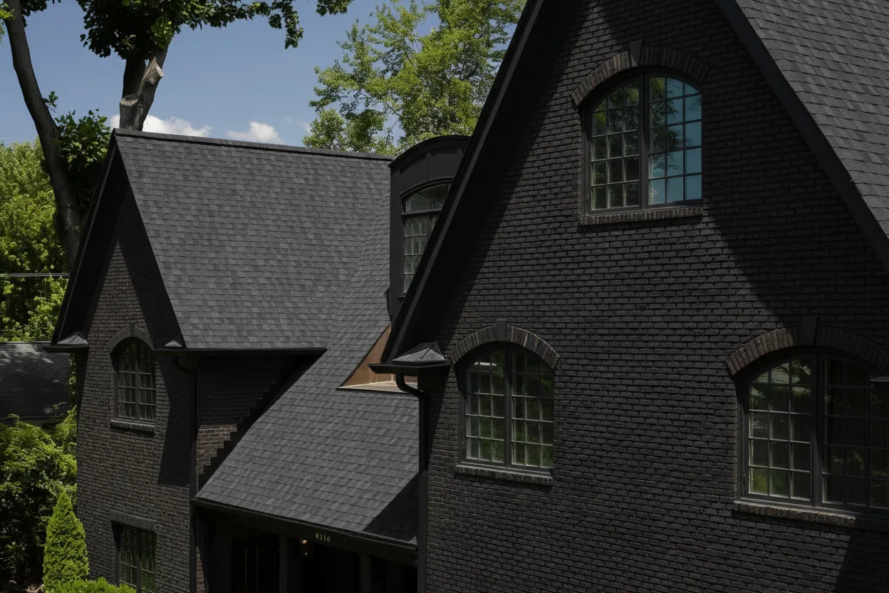 Black house with Black roof