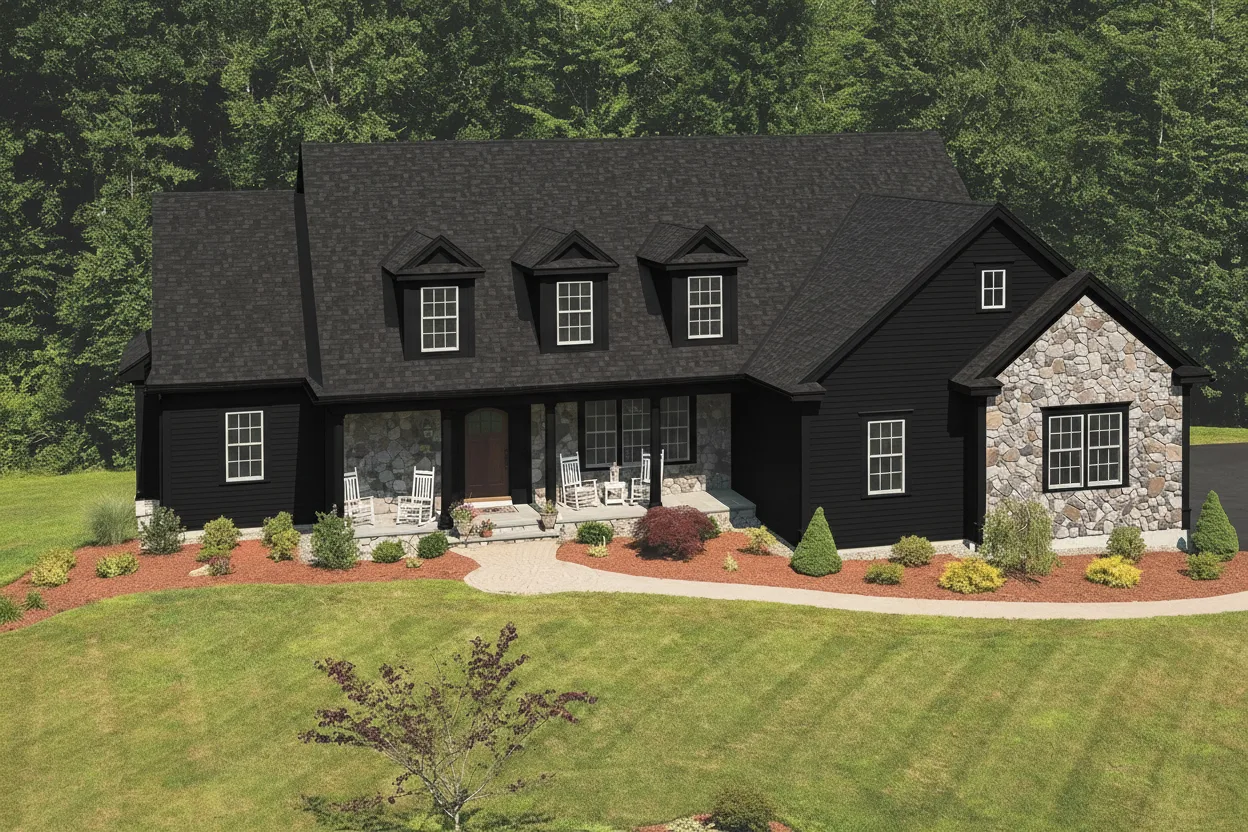 Black house with Black roof using Cambridge Dual Black