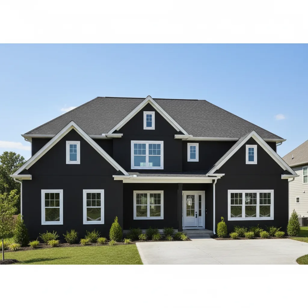 Black house with Black roof using Royal Estate Shadow Slate