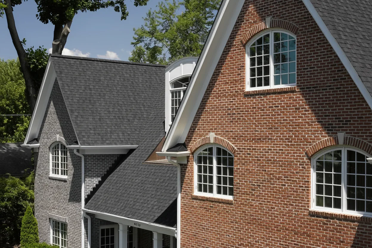 Blue house with Black roof