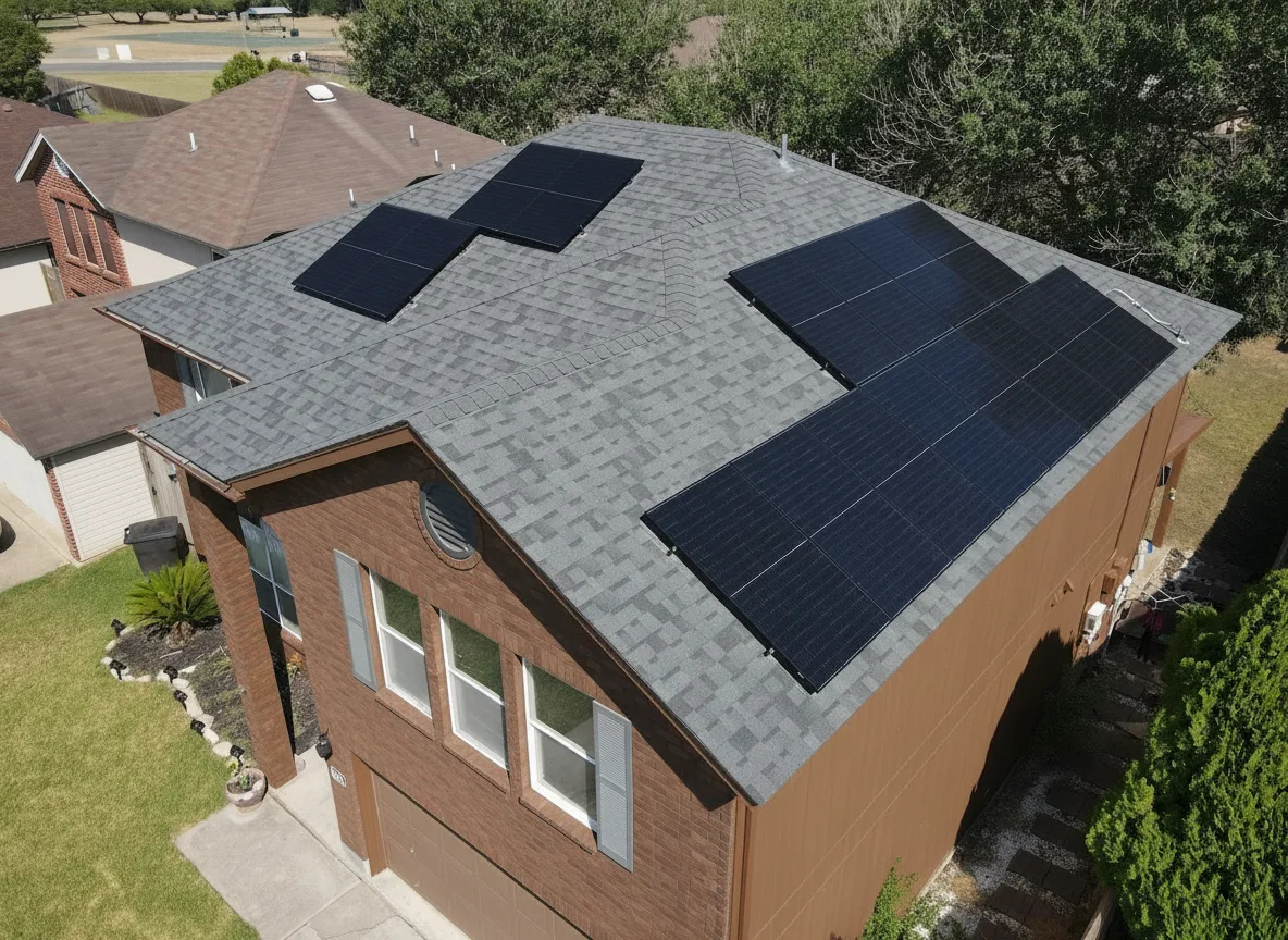 Brown house with Charcoal roof using Duration Estate Gray