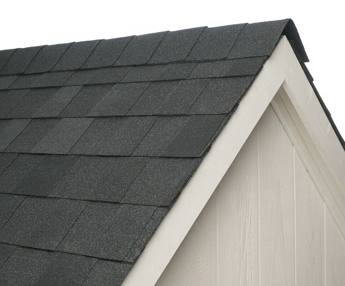 Cream house with Charcoal roof using Pinnacle Pristine BLACK SHADOW