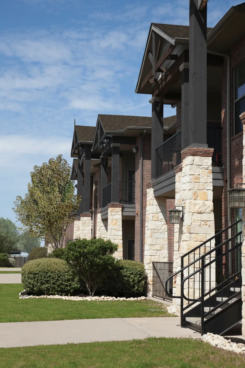 Dark Gray house with Brown roof using Cambridge Weatherwood
