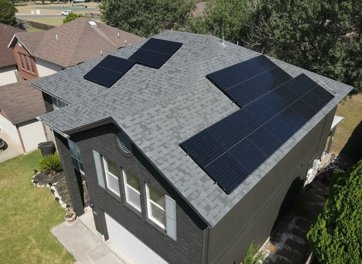 Dark Gray house with Charcoal roof using Duration Estate Gray