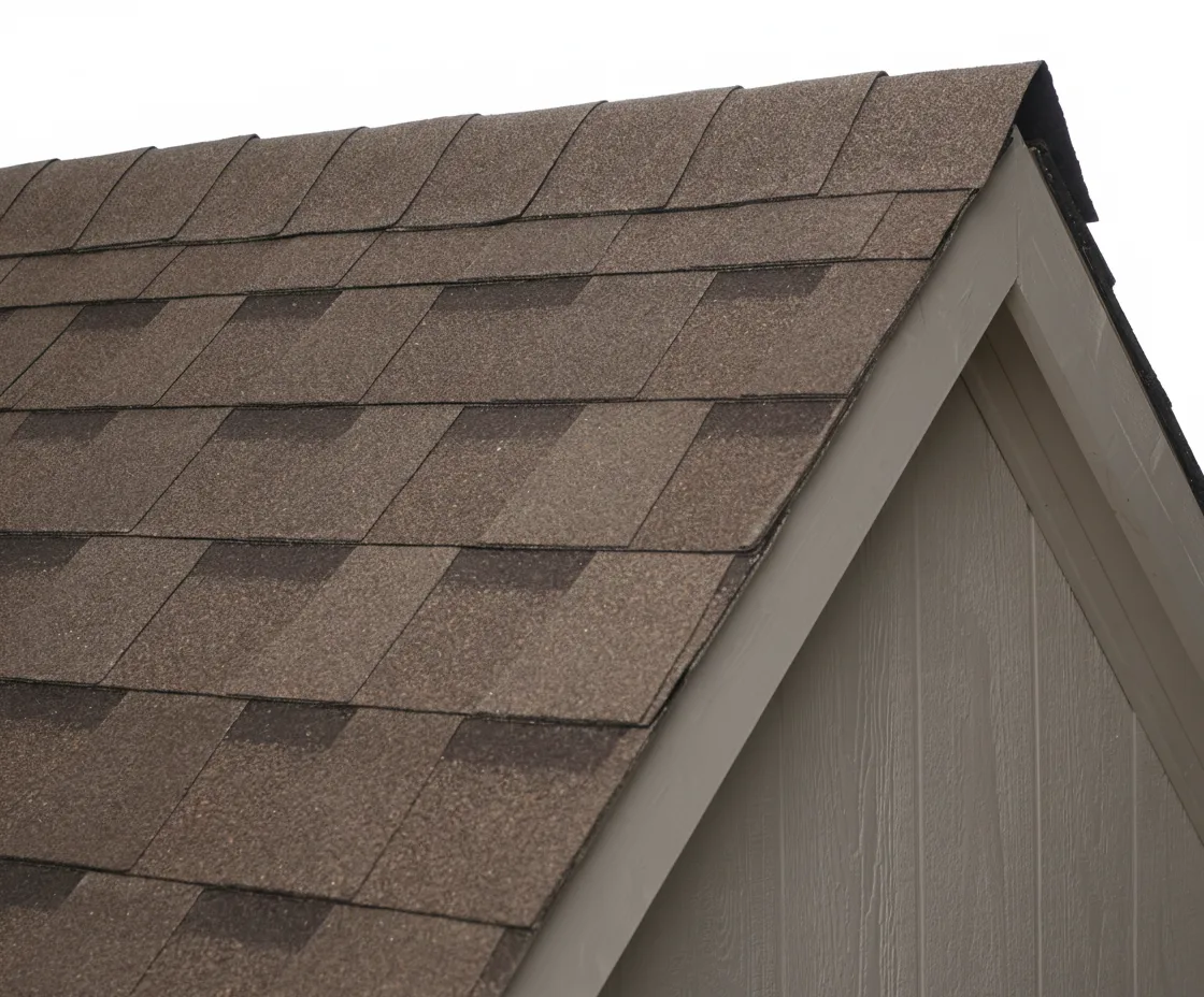 Gray house with Brown roof using Pinnacle Pristine HEATHERBLEND