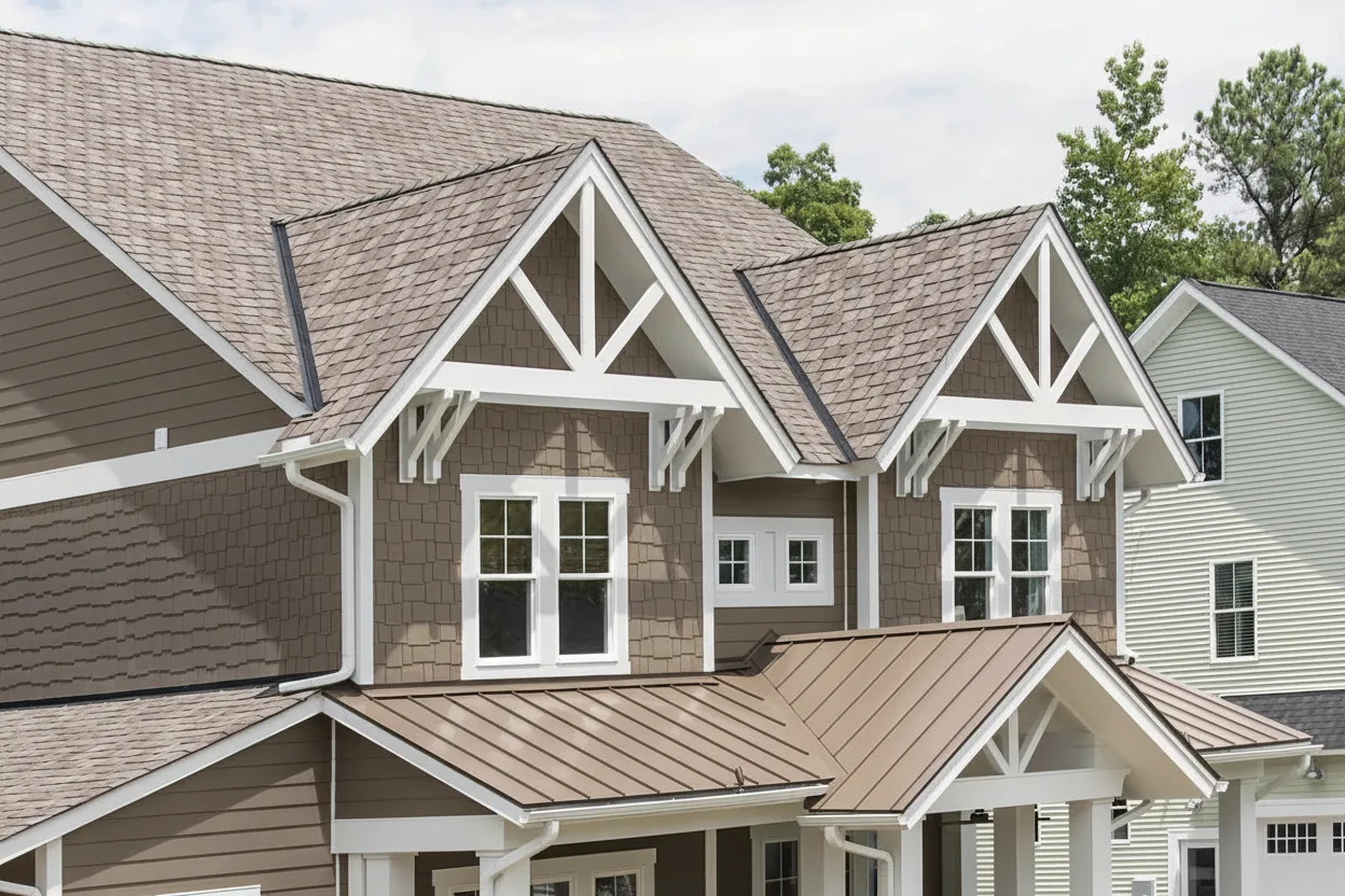 Gray house with Charcoal roof using Belmont Colonial Slate