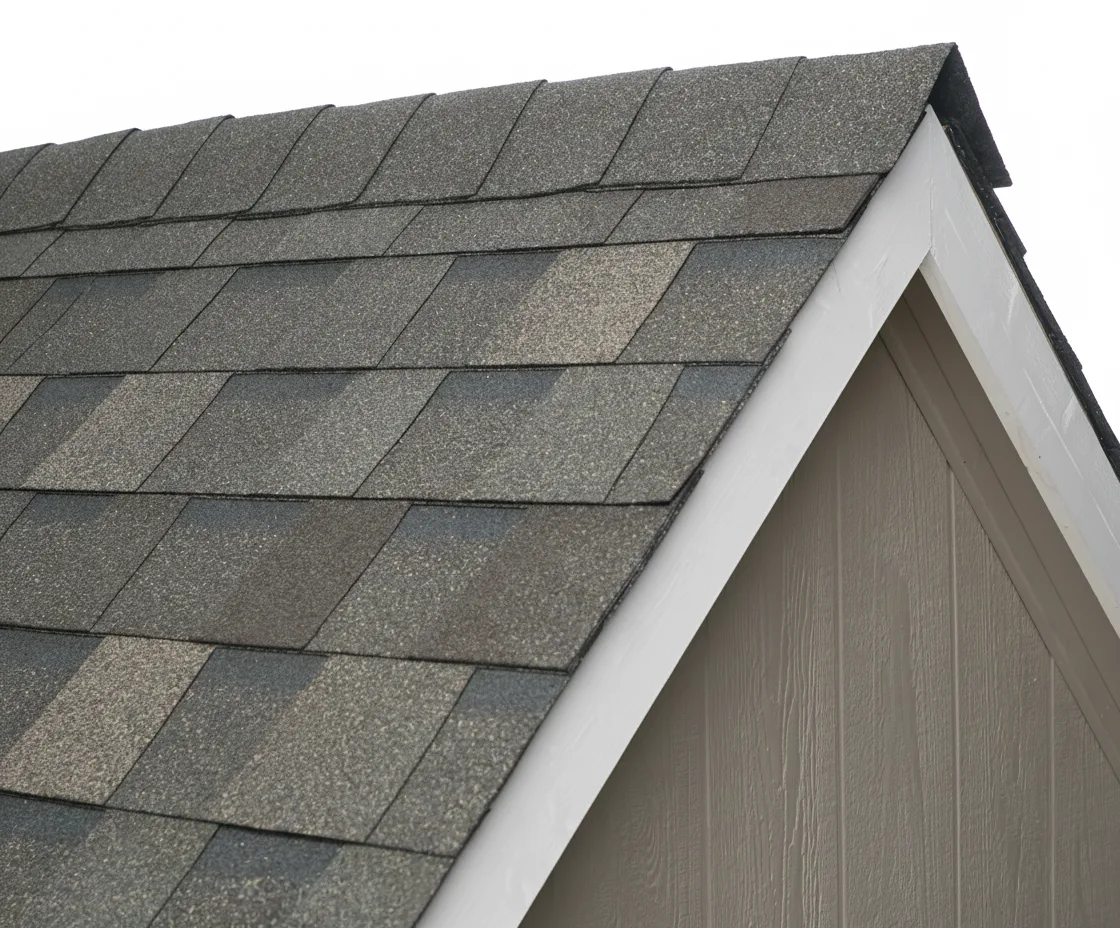 Gray house with Weathered Wood roof using Pinnacle Pristine WEATHERED WOOD