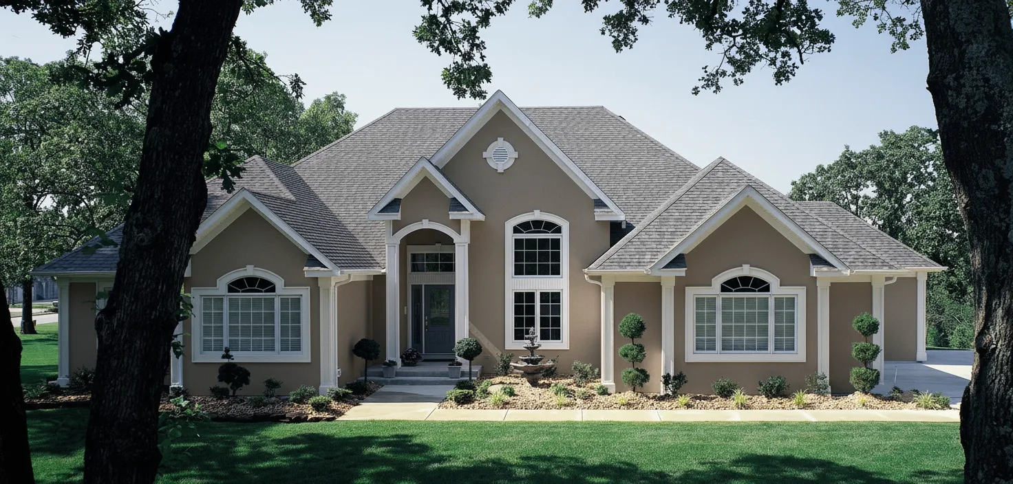 Gray house with Weathered Wood roof using Heritage Antique Slate