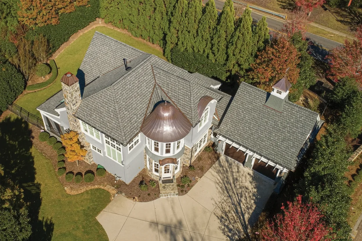 Light Gray house with Charcoal roof using Belmont Stonegate Gray