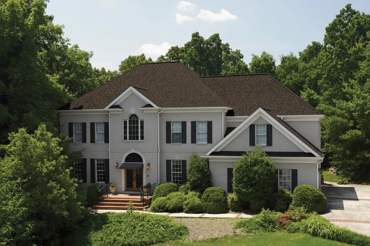 Light Gray house with Weathered Wood roof using Landmark Pro Max Def Shenandoah