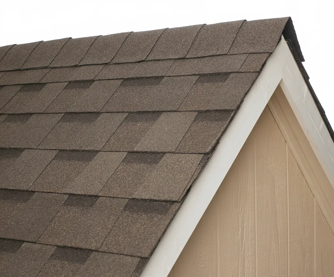 Tan house with Brown roof