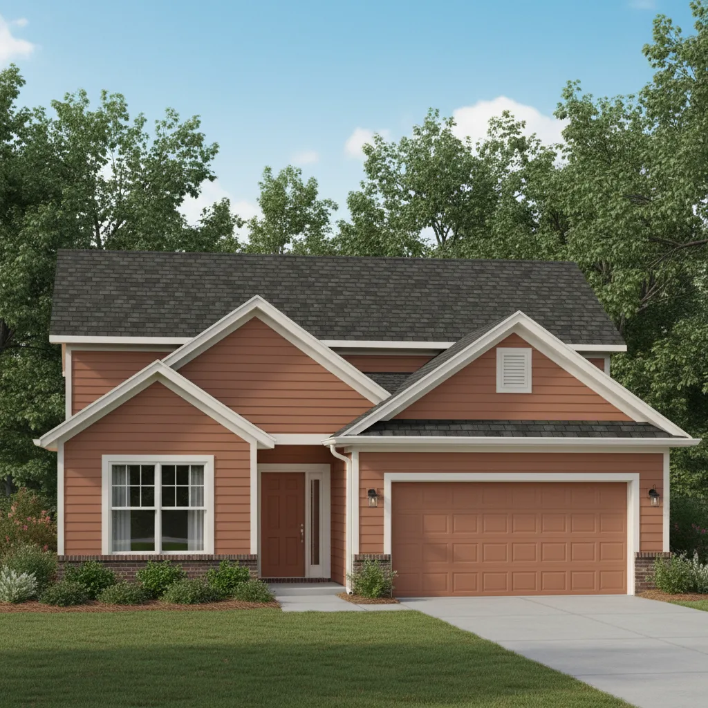 Terracotta house with Black roof using Royal Estate Shadow Slate