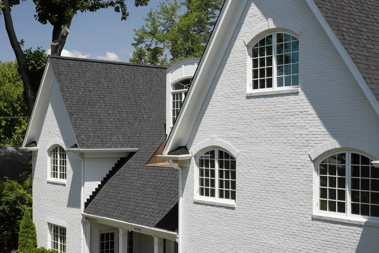 White house with Black roof