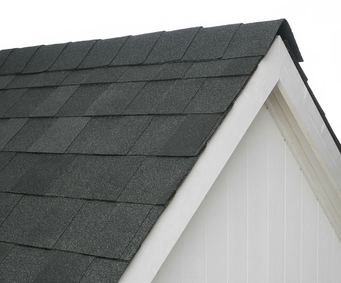 White house with Charcoal roof using Pinnacle Pristine BLACK SHADOW