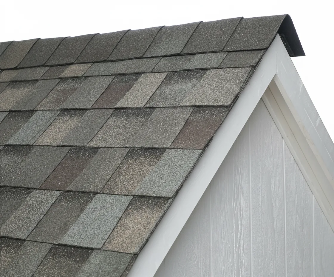 White house with Weathered Wood roof using Pinnacle Pristine MAJESTIC SHAKE