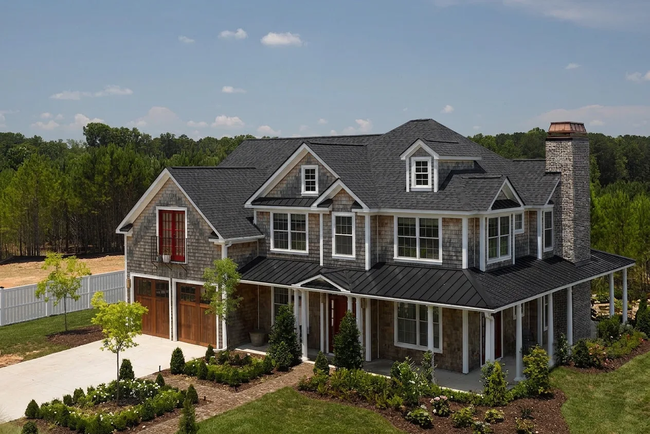 Cape Cod home with Black roof -- CertainTeed Landmark Pro Cinder Black (left-34)