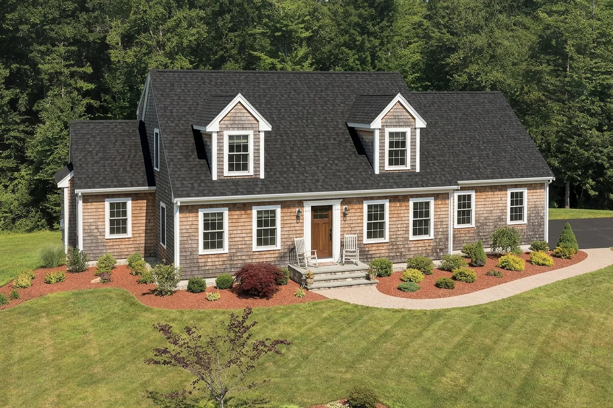 Cape Cod home with Black roof -- IKO Cambridge Dual Black (left-34)