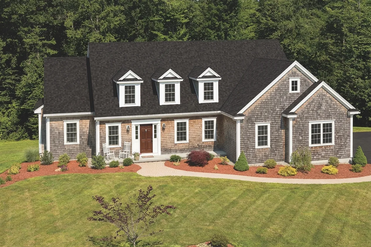 Cape Cod home with Black roof -- IKO Cambridge Dual Black (right-34)