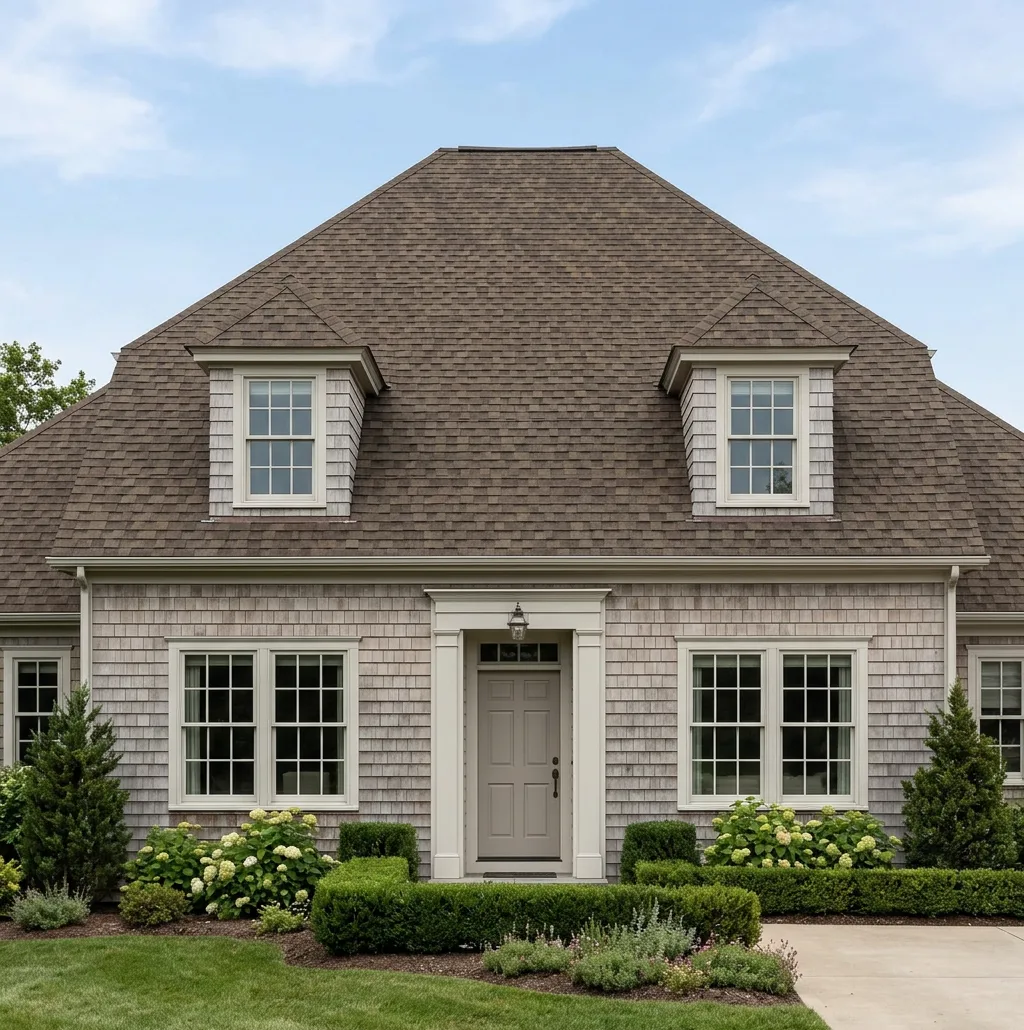 Cape Cod home with Charcoal roof -- IKO Dynasty Cornerstone WWD (front)