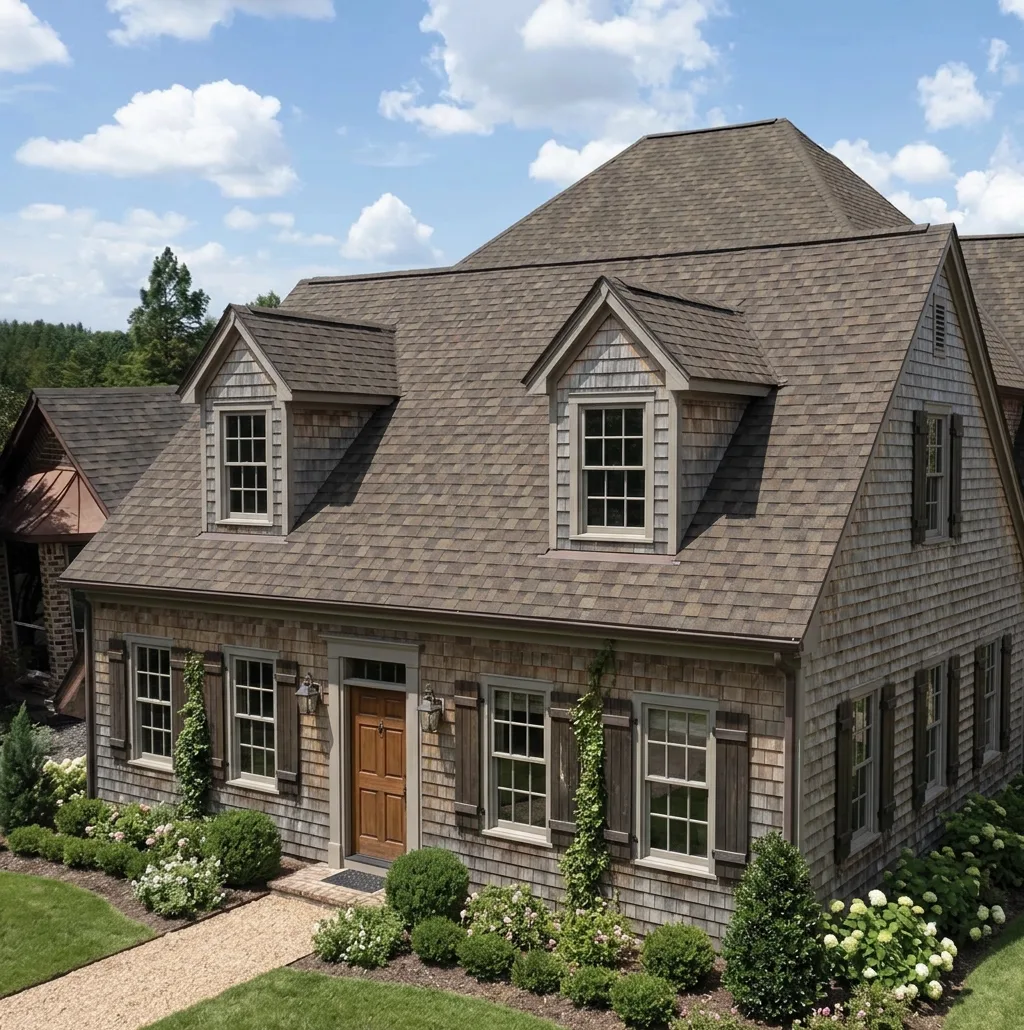Cape Cod home with Charcoal roof -- IKO Dynasty Cornerstone WWD (right-34)