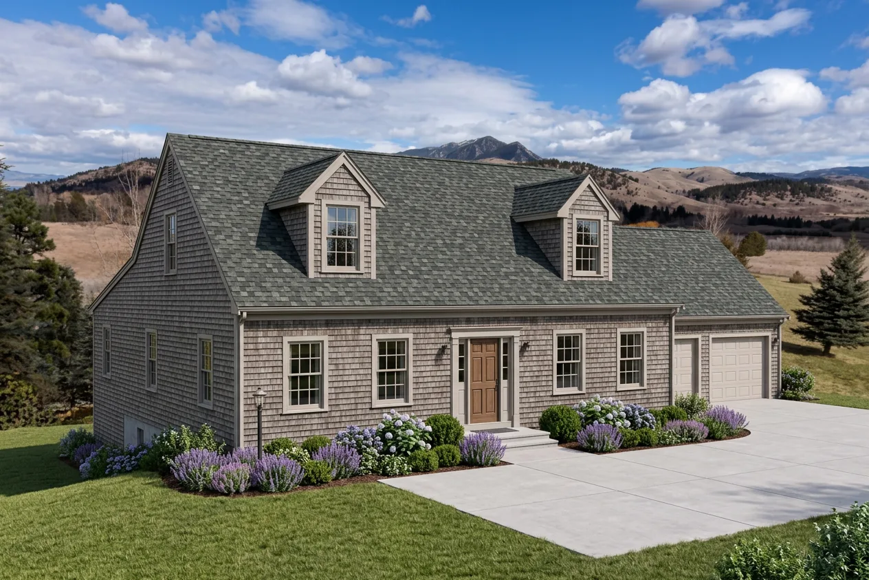Cape Cod home with Charcoal roof -- Malarkey Legacy Storm Grey (left-34)