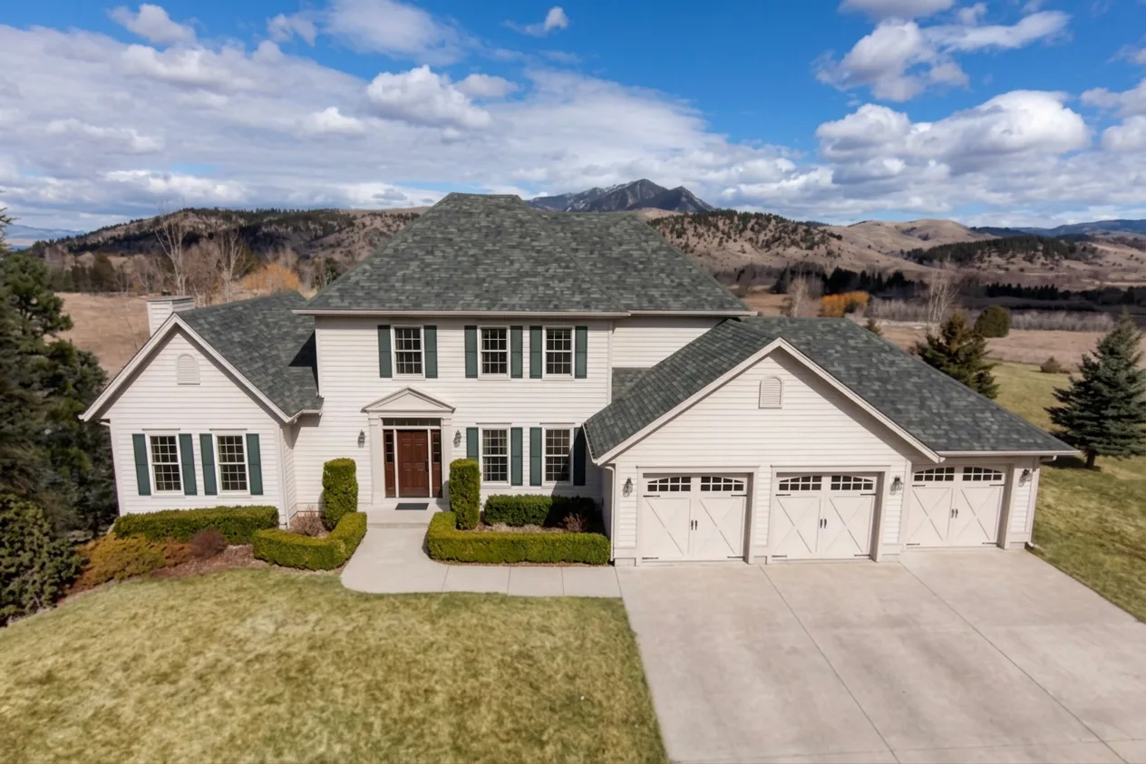 Colonial home with Charcoal roof -- Malarkey Legacy Storm Grey (right-34)