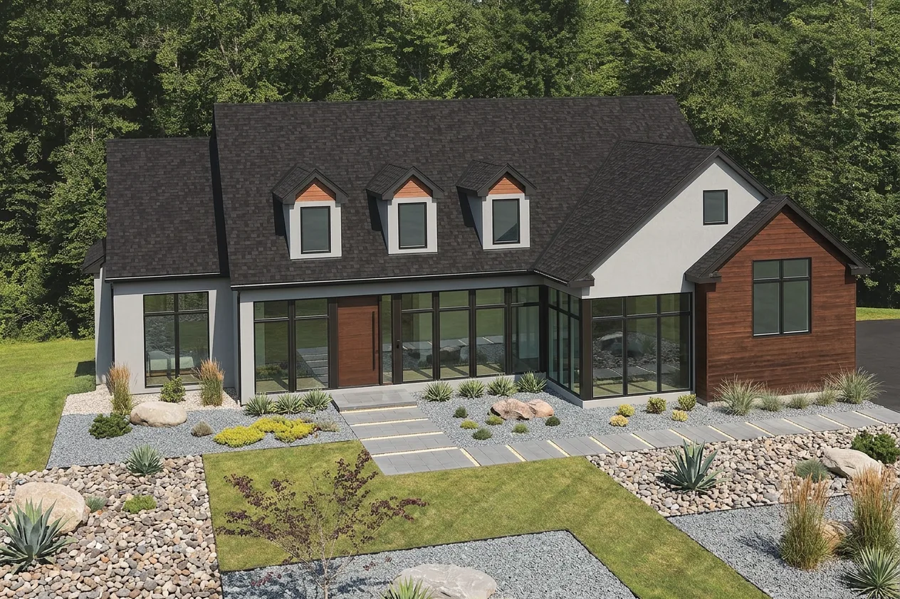 Contemporary home with Black roof -- IKO Cambridge Dual Black (right-34)