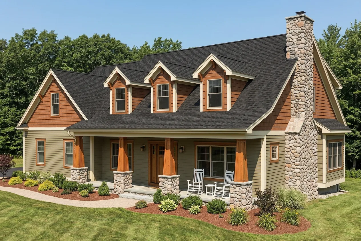 Craftsman home with Black roof -- IKO Cambridge Dual Black (right-34)