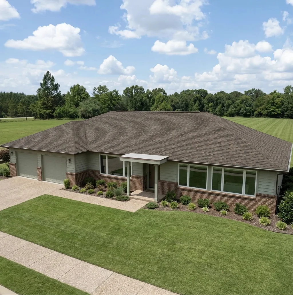 Ranch home with Charcoal roof -- IKO Dynasty Cornerstone WWD (left-34)