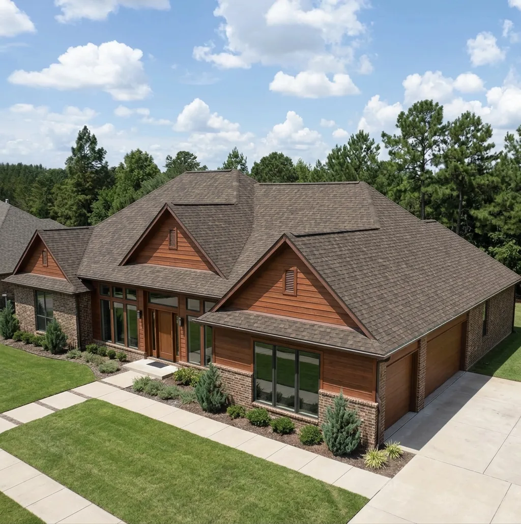 Ranch home with Charcoal roof -- IKO Dynasty Cornerstone WWD (right-34)