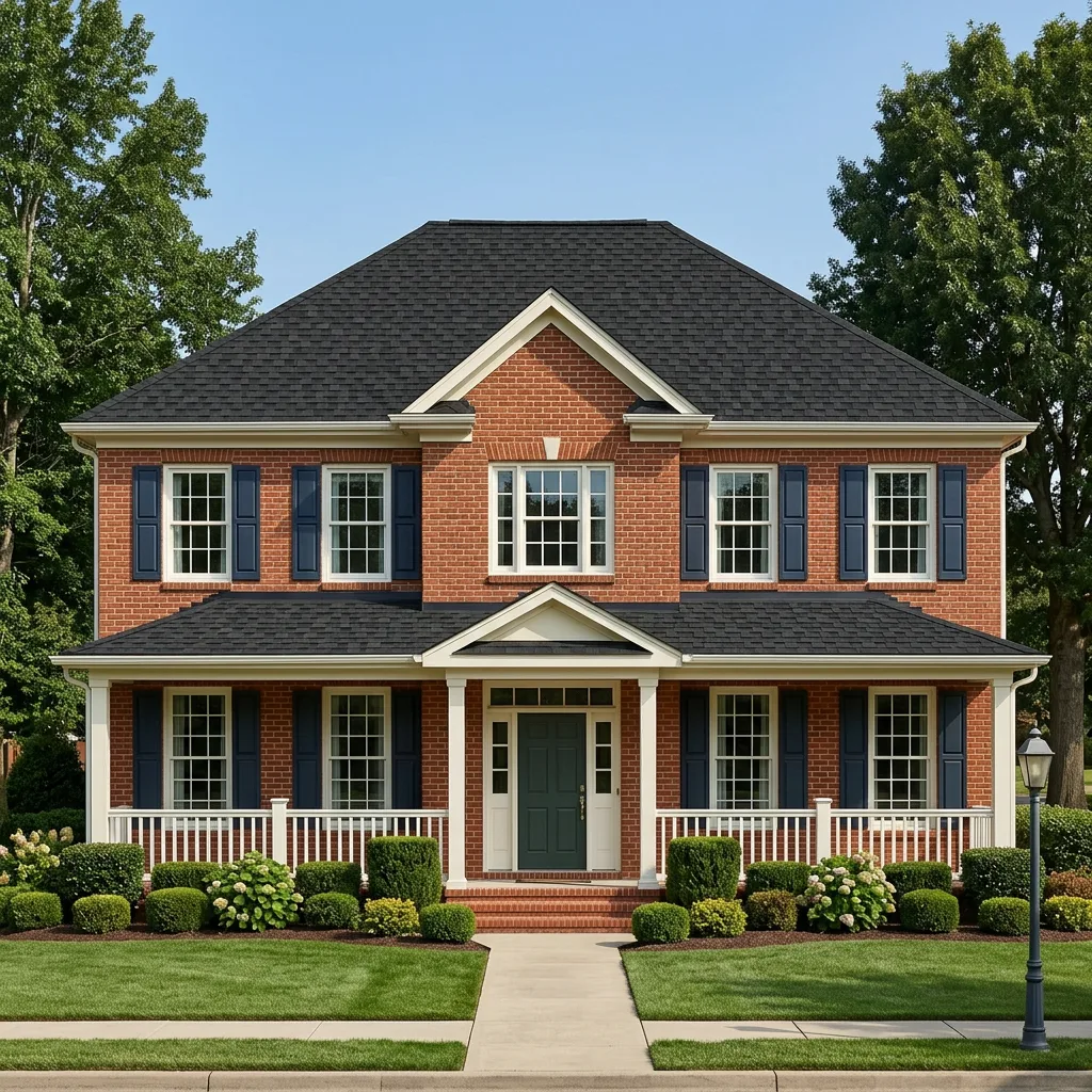 Traditional home with Black roof -- IKO Royal Estate Shadow Slate (front)