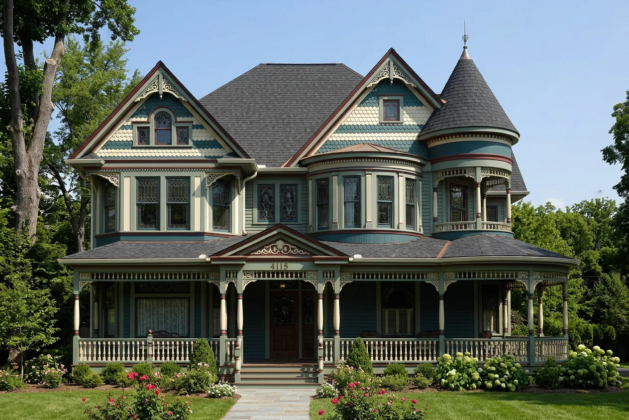 Victorian with Black roof