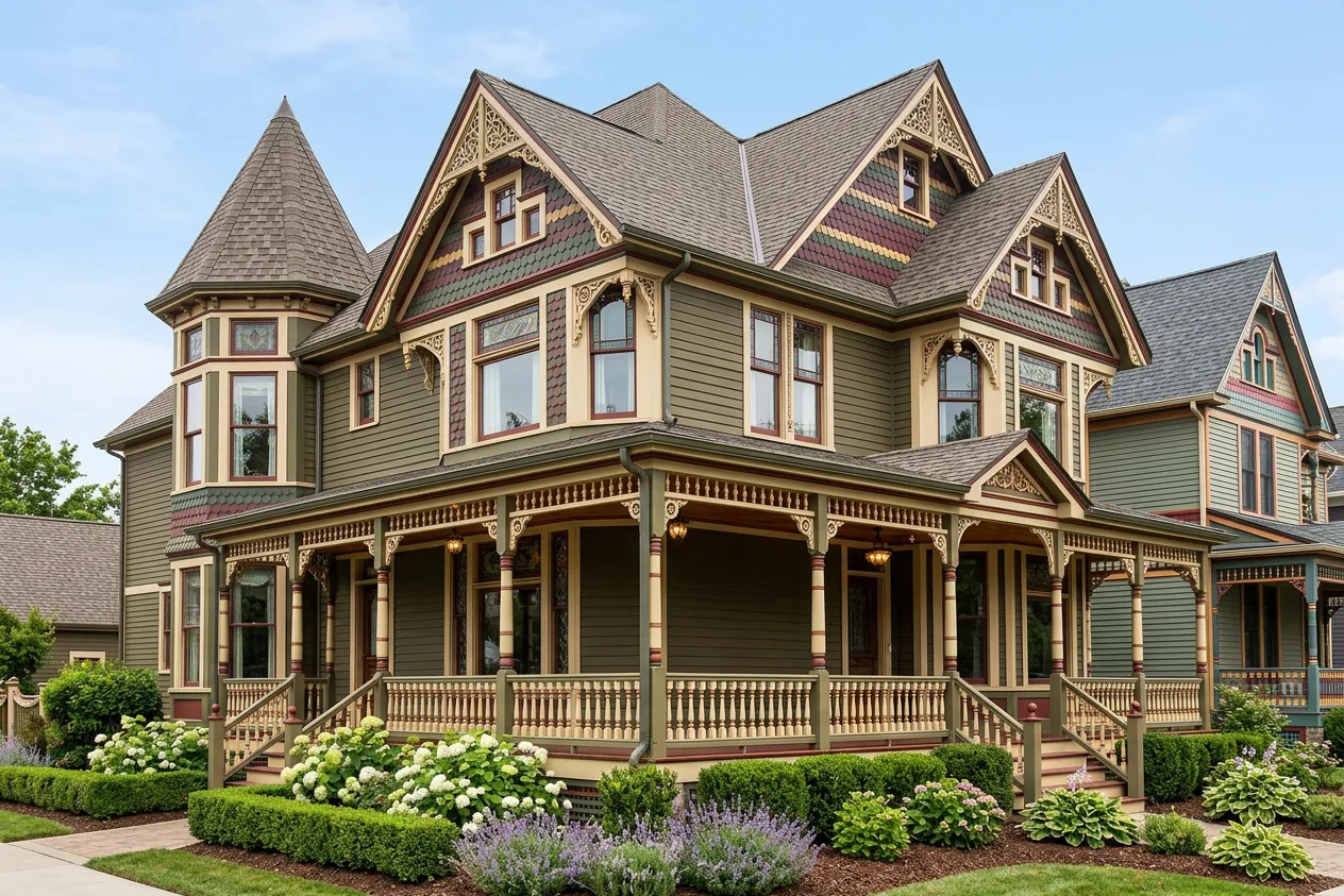 Victorian home with Charcoal roof -- CertainTeed Belmont Colonial Slate (left-34)