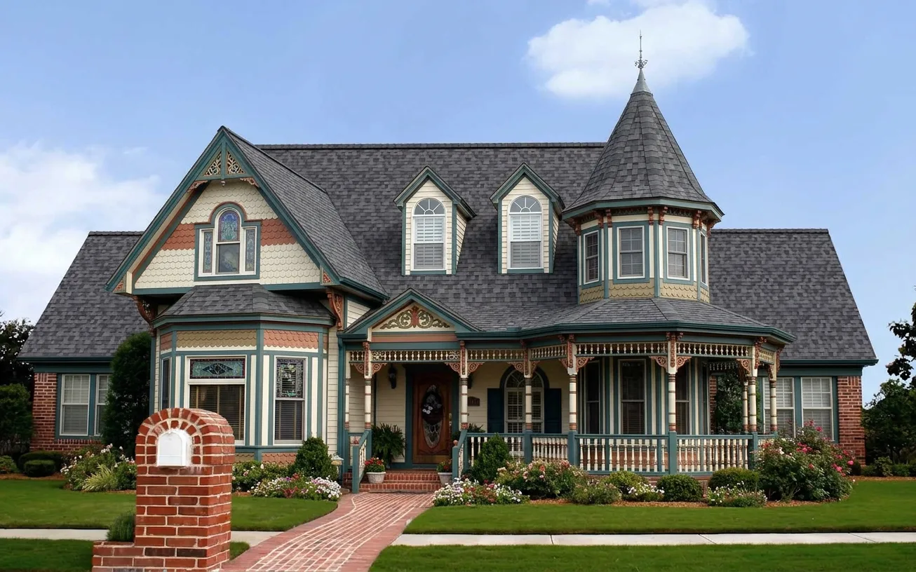 Victorian home with Charcoal roof -- Owens Corning Duration Midnight Plum (right-34)