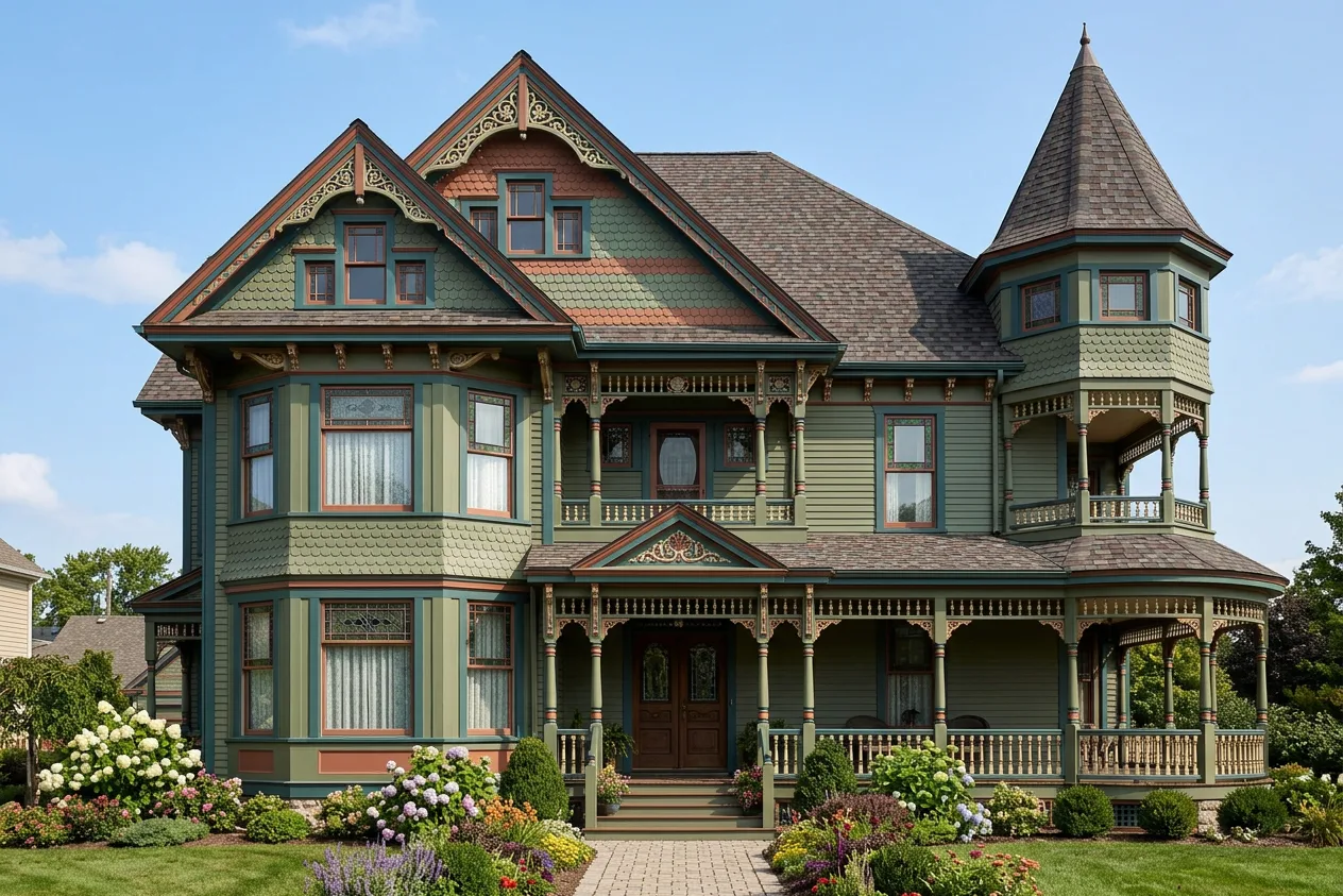 Victorian home with Weathered Wood roof -- CertainTeed Landmark Pro Max Def Driftwood (front)