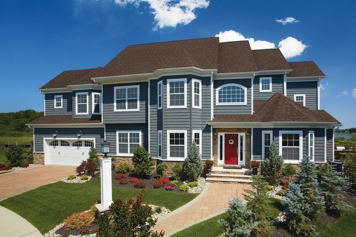 Florida home with Landmark Pro Max Def Pewterwood roof