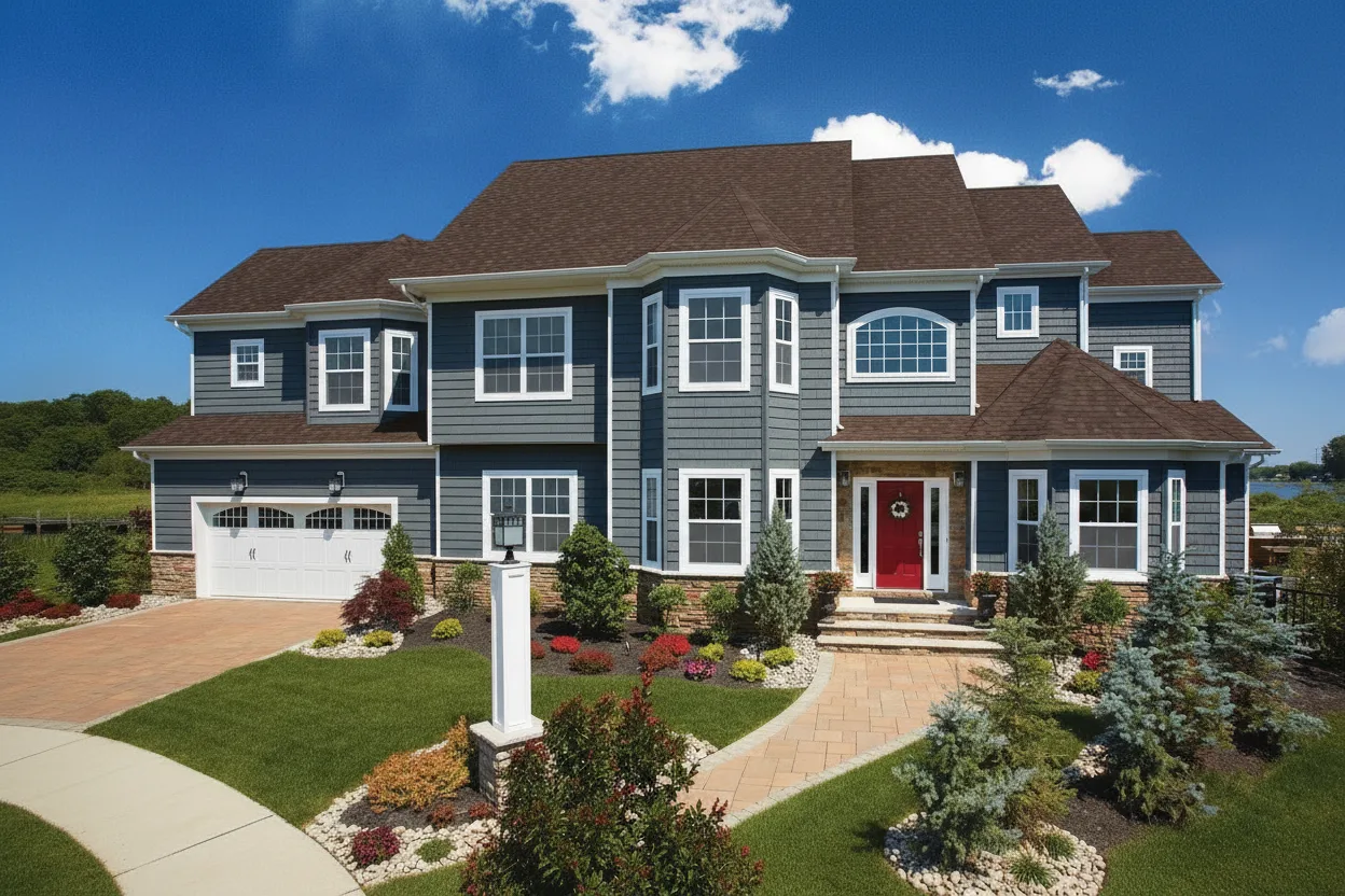Florida home with Landmark Pro Max Def Pewterwood roof