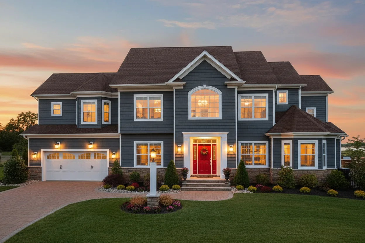 Florida home with Landmark Pro Max Def Pewterwood roof