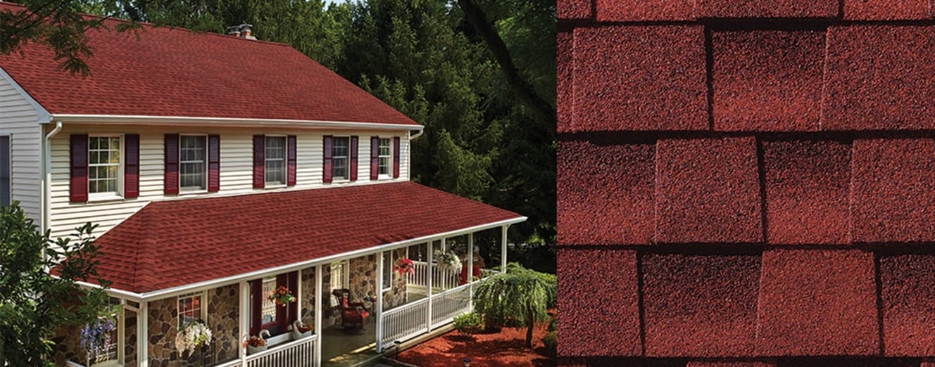 Home with GAF Timberline HDZ Patriot Red roof