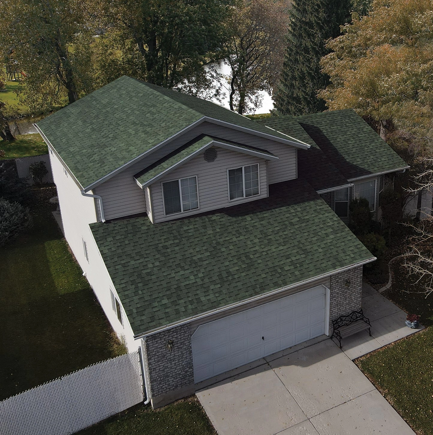 Home with IKO Dynasty Emerald Green roof